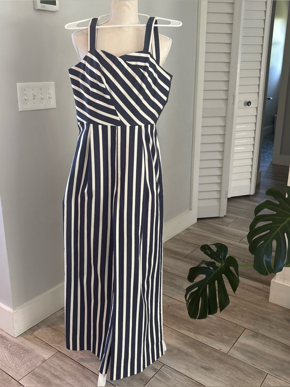Gianni Bini Navy and White Striped jumpsuit, size 4